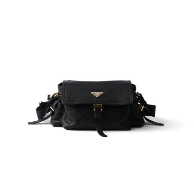 PRADA EXPLORE MEDIUM NAPPA LEATHER SHOULDER BAG WITH FLAP 1BD394 (30*14*10cm) 